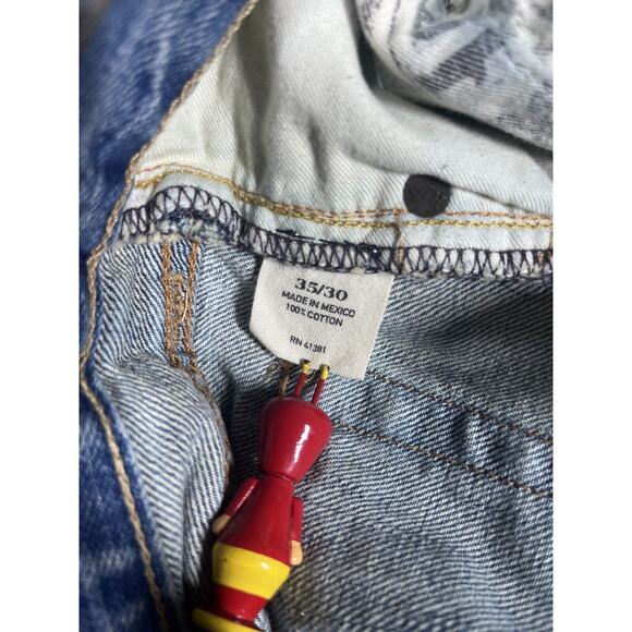 Polo Ralph Lauren Jeans Men 35/30 Blue Denim 100% Cotton Light Wash Straight Leg - Picture 4 of 6